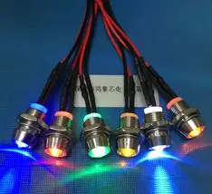 3V 5V 6V Metal LED Tutucu F5 5mm Beyaz Kırmızı Yeşil Mavi Sarı Turuncu RGB LED lamba ışığı İle 20cm Tel x 100 adet