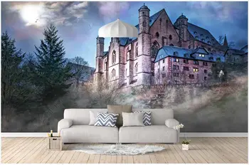 3d fotoğraf duvarlar için duvar kağıdı rulo özel duvar Avrupa kale orman mavi manzara Oturma odası ev dekor duvar kağıdı