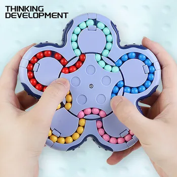 3in1 Çocuklar Dönen Sihirli Fasulye Parmak Küp Oyuncaklar Çocuk Spin Boncuk Bulmacalar Oyunu Öğrenme Eğitim Yetişkinler Stres giderici Oyuncak