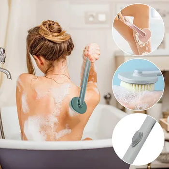 4 Renk Çok Fonksiyonlu Banyo Fırçası Geri Vücut Banyo Duş sünger temizleyici Saplı Fırçalar Masaj Banyo Fırçası