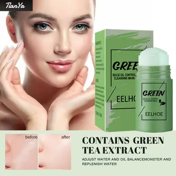 40 ml EELHOE Yeşil Çay Katı Maske Derin Temizlik Nemlendirici Taşınabilir Sürülebilir Çamur Sopa Yüz Maskesi Doğrudan Posta