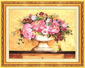 40x50cm çiçekler taşma kurdele nakışı kiti leke boyama seti el sanatları kiti DIY el yapımı oya sanat ev dekor