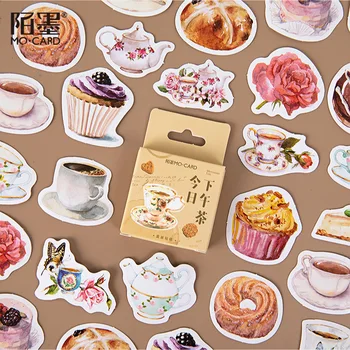 46 adet/paket Kek Tatlı İçecek Tarzı kendin yap çıkartmalar Etiket Günlüğü Kırtasiye Albümü Günlüğü Süslemeleri Hediyeler