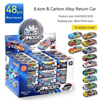 48 adet Metal Dökme sac demir Alaşım oyuncak arabalar 1/64 Geri Çekin Diecast Çocuk Eylem Model Arabalar Mini Araba Yarışı Çocuk Erkek Kız Oyuncak
