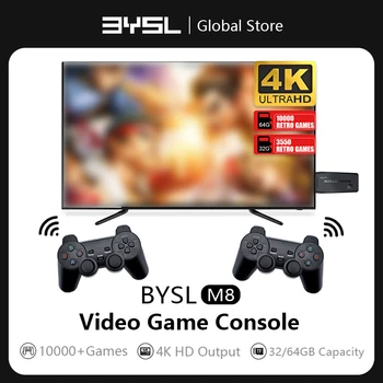 4K HD Taşınabilir video oyunu Konsolu 2.4 G Çift Kablosuz Denetleyici TV çubuk mini PC 64G 10000 Retro Oyunları PS1 / GBA çocuk Günü Hediyesi