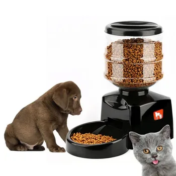 5.5 L Akıllı Besleyici Otomatik Gıda Dağıtıcı Pet Besleyici ile lcd ekran Ses Kayıt Zamanlayıcı Programlanabilir Köpek Kedi için