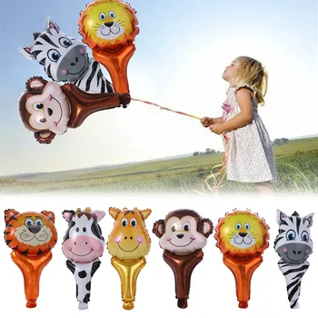 5 Adet Güzel Hayvan Kafa Şekli Folyo Balonlar Şişme Orman Parti Dekorasyon Çocuk Oyuncakları Doğum Günü Partisi Aksesuarları
