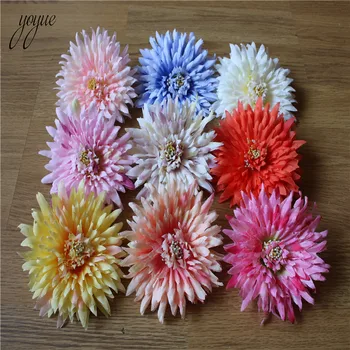 50 adet 12cm Renkli Papatya Çiçek Kafa Mini İpek yapay çiçek Taç Hurda Düğün Ev Dekor DIY Garland Headdress