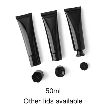 50g Siyah Plastik Kozmetik Krem Yumuşak Tüp Boş 50 ml Makyaj Yüz Temizleme Cilt Bakımı Losyon Serum Vücut Yıkama Ambalaj Şişeleri