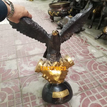 51 CM Büyük ÜST ış SANAT Başarı Uğurlu Arabistan Kartal Şahin şahin bronz heykeli-EV ofis şirketi etkili Maskot