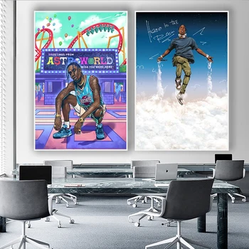 5D Elmas Boyama Kiti Hip Hop Rapçi Travis Scott Çizgi Film Karakterleri Gökyüzü Elmas Nakış Mozaik Çapraz dikiş kitleri