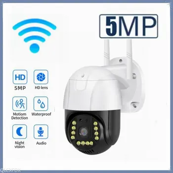 5MP Kablosuz WiFi Kamera Açık Güvenlik Tam renkli Gece Görüş Kamera PIR İnsan Vücudu Algılama Alarm İzleme Su Geçirmez IP kamera