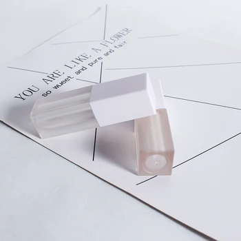 5ml Beyaz Kare Dudak Parlatıcısı Tüp Boş Doldurulabilir Plastik Ruj Dudak Balsamı Şişesi Ayna Uzun Göz Farı Krem Kabı