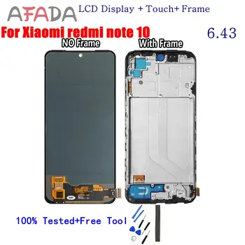 6.43 AA + Xiaomi Redmi İçin Not 10 4G LCD Çerçeve ile M2101K7AG Dokunmatik Panel Ekran Digitizer Redmi İçin Not 10S Ekran M2101K7A