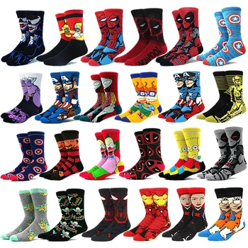 6 Pairs Yeni Yüksek Kaliteli Penye Pamuk Erkek Çorap Kadın Mutlu Moda Yenilik Kaykay Ekip Rahat komik çoraplar Erkekler için