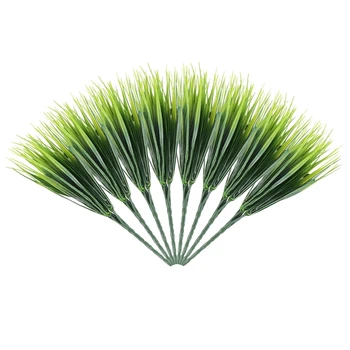 8 Adet Yapay Dış Mekan Bitkileri, Sahte Plastik Yeşillik Çalılar Buğday Çimi Açık Pencere Kutusu Veranda Asılı Ekici Kapalı Out