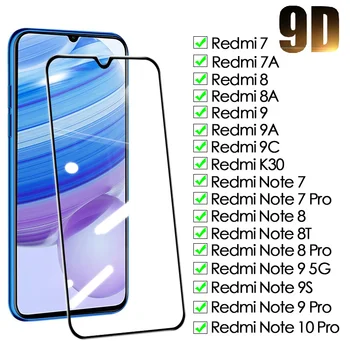 9D Koruyucu Cam Xiaomi Redmi İçin Not 7 8 8T 9 9S 10 Pro Temperli Ekran Koruyucu Redmi 7 7A 8 8A 9 9A 9C Güvenlik Cam Filmi