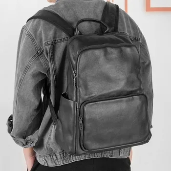 AETOO Orijinal yeni ilk katman dana sırt çantası erkek deri sırt çantası Japonya ve Güney Kore eğilim okul çantası büyük kapasiteli bu