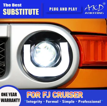 AKD Kafa Lambası Toyota FJ Cruiser için LED Far 2007-2017 Farlar FJ Cruiser DRL Dönüş Sinyali Yüksek ışın Melek Göz Projektör