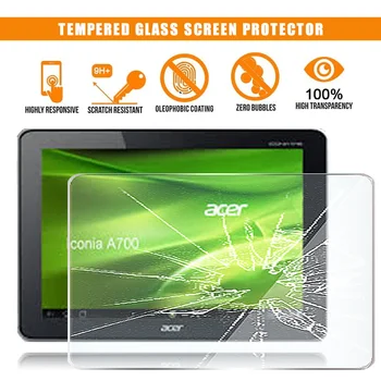 Acer İconia tablet A700 10.1 inç Tablet için Temperli Cam Ekran Koruyucu 9 H Premium Çizilmeye Dayanıklı HD Clear Film Kapak