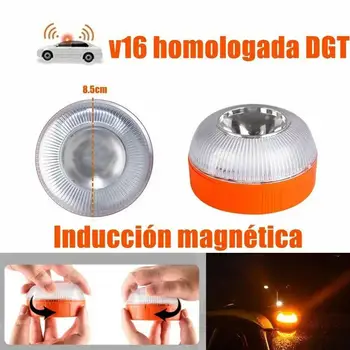 Acil durum ışığı V16 Homolog Dgt Onaylı Araba Acil işaret ışığı Şarj Edilebilir Manyetik İndüksiyon çakarlı lamba 2 Mod