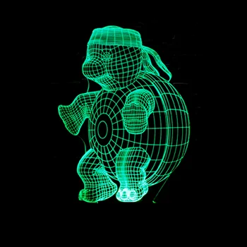 Akrilik 3D gece lambası deniz kaplumbağası kaplumbağa LED USB 7 renk ışık ev dekorasyon lamba görselleştirme optik Illusion ışıkları