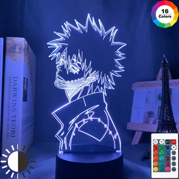 Akrilik 3d Lamba Anime Kahramanım Akademi Dabi Onu Rgb Renkli Gece Işığı Dabi için Yatak Odası Dekorasyonu Serin Manga Hediye için Led Işık 