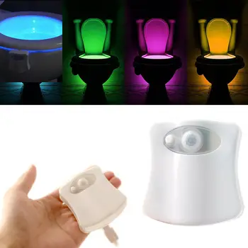 Akıllı PIR Hareket tuvalet sensörü Koltuk Gece Lambası 8 Renk Su Geçirmez Arka Klozet LED Luminaria Lamba WC tuvalet aydınlatması