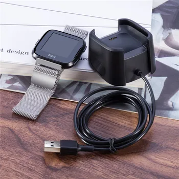 Akıllı saat USB şarj yuvası İçin Uyumlu Fitbit Versa / Versa 2 akıllı saat USB şarj yuvası Cradle Hızlı şarj aleti kablosu Kablosu