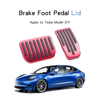 Alüminyum alaşımlı Ayak Pedalı Tesla Modeli 3 Hızlandırıcı Gaz Yakıt Fren Pedalı İstirahat Pedalı Pedleri Paspaslar Kapak Aksesuarları Araba Styling