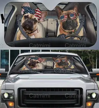 Amerikan Bulldog araba güneşliği, Komik Bulldog Araba Dekorasyon, Bulldog Araba Aksesuarı, araba güneşliği Cam, Onun İçin Hediyeler
