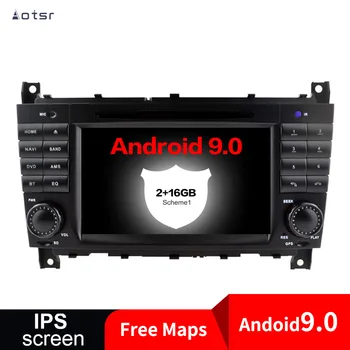 Android 9.0 Araba GPS Navigasyon DVD oynatıcı Mercedes-Benz C-W203 CLK-W209 radyo yükseltme Otomatik Stereo Multimedya Oynatıcı Ana Ünite