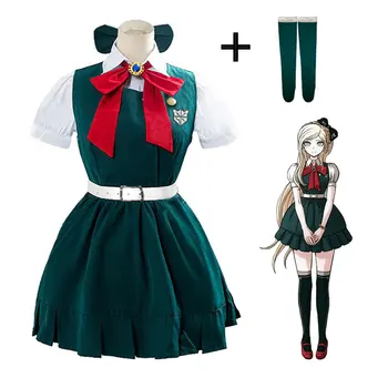 Anime Cosplay Elbise Sonia Nevermind Kostüm Kız Cadılar Bayramı Karnaval Parti Kawaii Çorap Tam Setleri Yeşil Papyon Okul Takım Elbise
