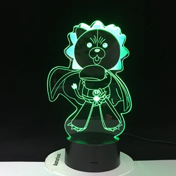 Anime Figürü Kon 3D Lamba Çamaşır Suyu LED Gece Lambası Çocuk yatak odası dekoru doğum günü hediyesi Dokunmatik Uzaktan Anime 3D Lamba