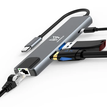Anmck USB HUB Tipi C Çoklu USB 3.0 4 K HD PD 100 W Port USB HUB macbook adaptörü Pro iPad Dizüstü USB Splitter USB 3.1 C HUB