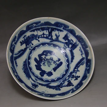 Antik YuanDynasty porselen kase, Mavi ve beyaz karakter kase, el-boyalı el sanatları, en iyi toplama ve süsleme, Ücretsiz kargo