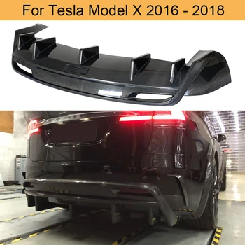 Araba Arka Tampon Difüzör Dudak Spoiler Tesla Modeli X 2016 - 2018 İçin Arka Difüzör Dudak Spoiler Bölücülerin Karbon Fiber