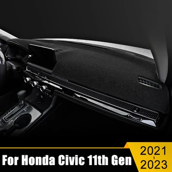 Araba Dashboard Önlemek ışıklı çerçeve Enstrüman Platformu masası kapağı Mat Halı Aksesuarları İçin Fit Honda Civic 11th Gen 2021 2022 2023