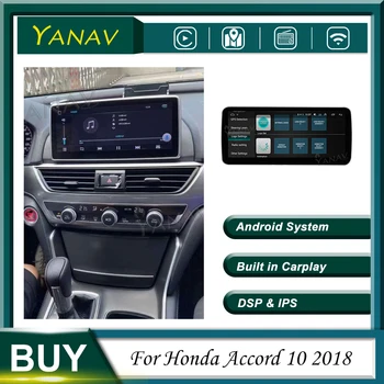 Araba Radyo Android 2 Din Stereo Alıcısı Honda Accord 10 2018 Kafa Ünitesi GPS Navigasyon Multimedya MP3 Oynatıcı dahili Carplay