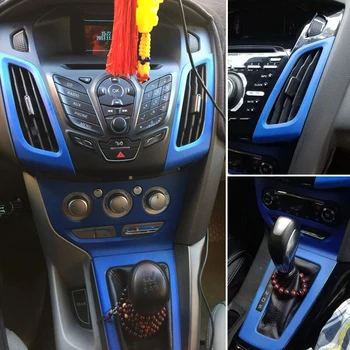 Araba-Styling 3D/5D Karbon Fiber Araba İç Merkezi Konsol Renk Değişim kalıp Sticker Çıkartmaları Ford Focus 2012-2018 İçin