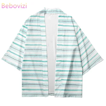 Artı Boyutu XXS-6XL 2021 Yeni Şerit Gevşek Japon Streetwear Hırka Kadın Erkek Harajuku Haori Cosplay Kimono Üst Yukata Giysileri