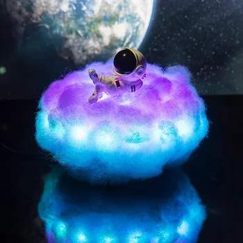 Astronot LED lamba Renkli 3D Spaceman Bulutlar gece ışıkları Gökkuşağı Çocuk Çocuk yatak odası dekorasyon doğum günü hediyesi