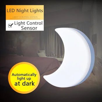 Ay menisküs gece lambası ışık sensörü kontrolü LED İndüksiyon Çocuk uyku yatak odası başucu Akıllı Ev Lambası Otomatik Gece Lambası