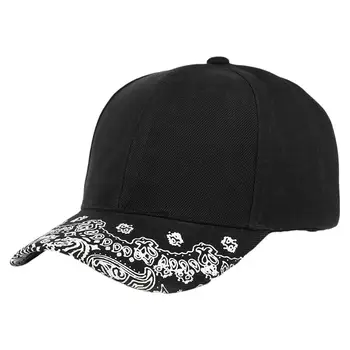 Ayarlanabilir beyzbol şapkası halka ile Açık Spor güneşlikli kep Unisex Hiphop Paisley Baskı Düz Kavisli Ağız beyzbol şapkası Snapback Şapka