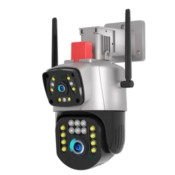 Açık PTZ Güvenlik Kamera WİFİ 3MP hd ip kamera Su Geçirmez Çift Lens CCTV Güvenlik Video Gözetim Kamera İle Otomatik İzleme