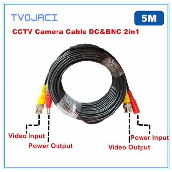 BNC DC Güç Video Güvenlik güvenlik kamerası Kablosu 5m Analog AHD CVI TVI Güç Video Kablosu Gözetim Kamera DVR Sistemi