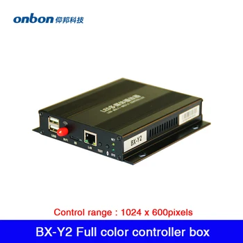 BX-Y2 Wifi Tam Renkli Asenkron LED Denetleyici 1024 * 600 Piksel USB Bağlantı Noktası Video Çoklu medya Oynatıcı LED Ekran Gönderme Kutusu