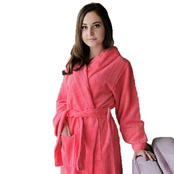 Bahar Pamuk Erkek Kızlar için Bornoz Battaniye Havlu Kalın Severler Polar Pijama Bornoz Kadın Uzun Yumuşak Sonbahar Kış Kapüşonlu 