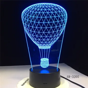 Balon 3D Led USB Gece lambası Masa Lambası Renk Degrade Yaratıcı Luminaria Optik Illusion Lamba Ev Dekoratif Hediyeler AW-3205