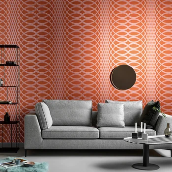 Basit Eğri Dalga Desen Şerit Duvar Kağıdı Kırmızı Gri Geometrik İskandinav Lüks Yatak Odası Oturma Odası Tv Arka Plan Duvar Kağıdı 2022 Yeni